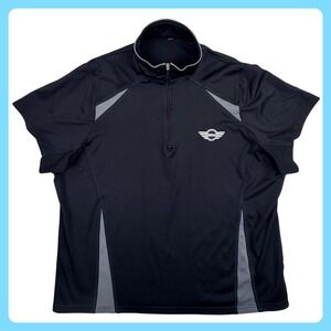 MINI Cooper 1/4 Zip Performance Shirt Women Large Black Poly Embroidered Logo
